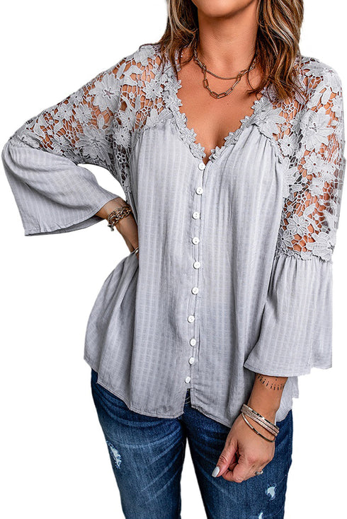 Crochet Lace Button Top